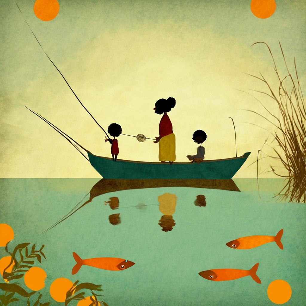 Wie Clementine Hunter den Fischfang in verschiedenen Medien darstellt